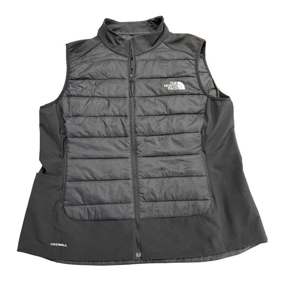 The North Face Womens Black WindWall Hybrid Quilted Full Zip Vest XL NF0A5J84